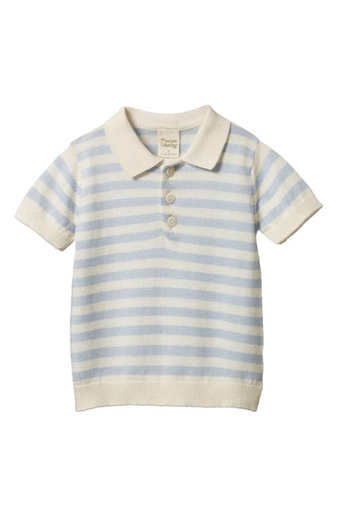 Kids' Stevie Stripe Organic Cotton Polo Sweater