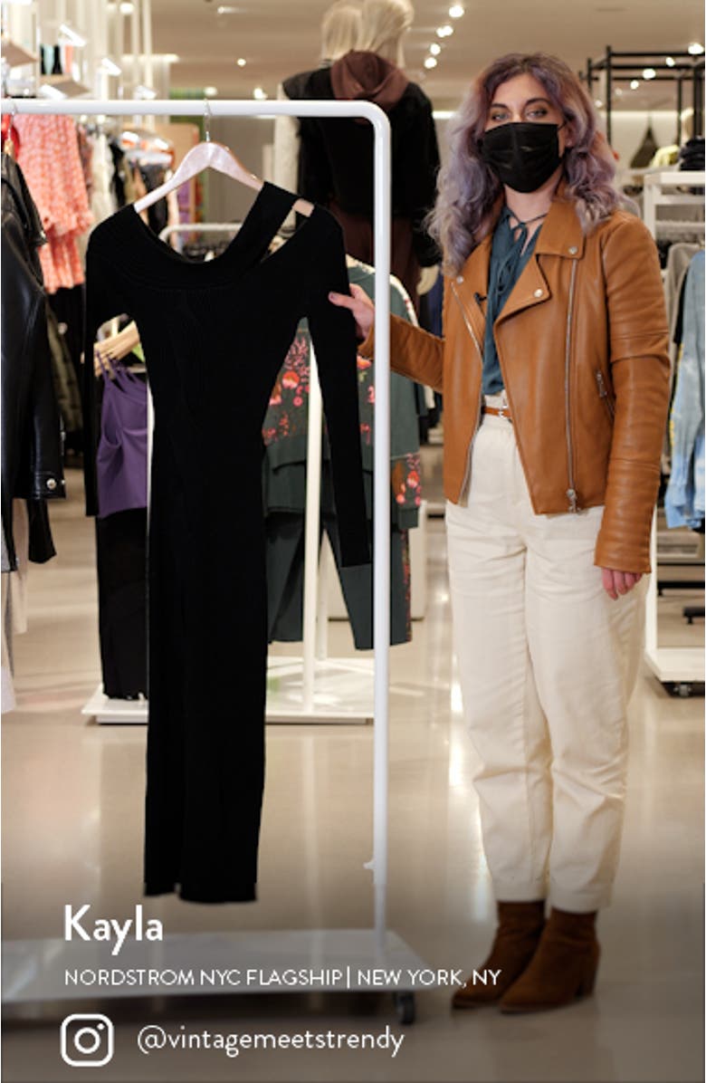 Jonathan Simkhai Ribbed Cutout Long Sleeve Sweater Dress, sales video thumbnail