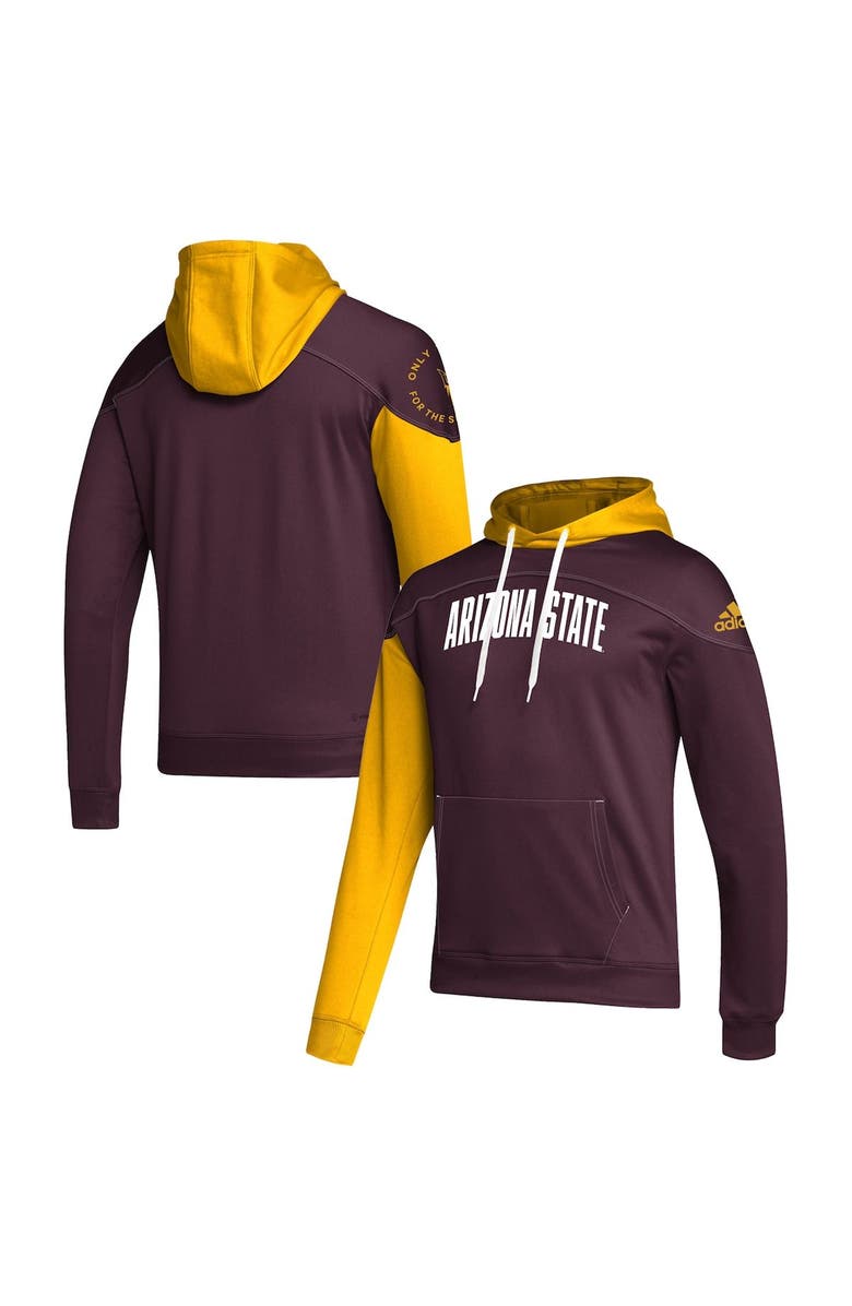 adidas Men's adidas Maroon Arizona State Sun Devils Block Stadium Pullover Hoodie, Main, color, Maroon