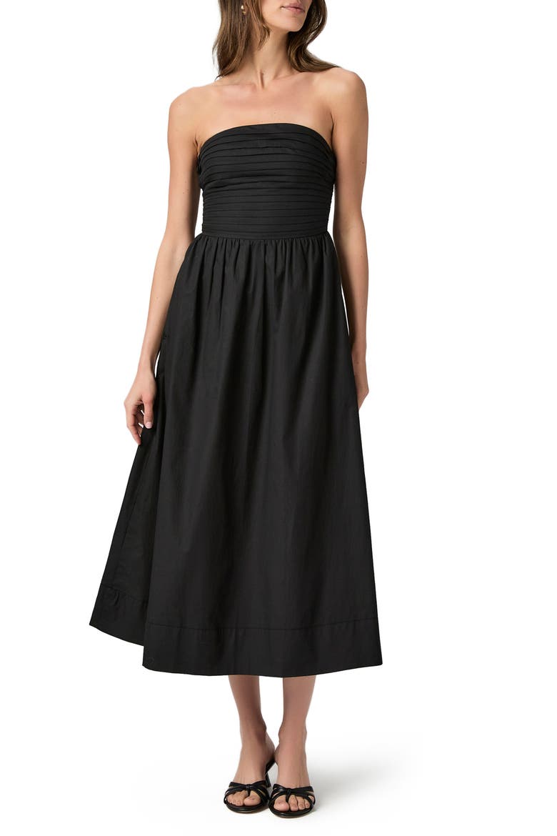 Braylee Strapless A-Line Dress, Main, color, BLACK
