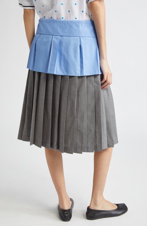 Ashley Williams Shirt Collar Pleated Virgin Wool Skirt