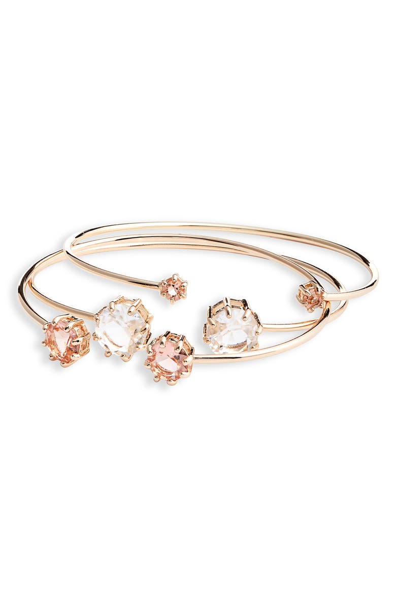 Rachel Parcell Set of 3 Crystal Bangles, Main, color, 