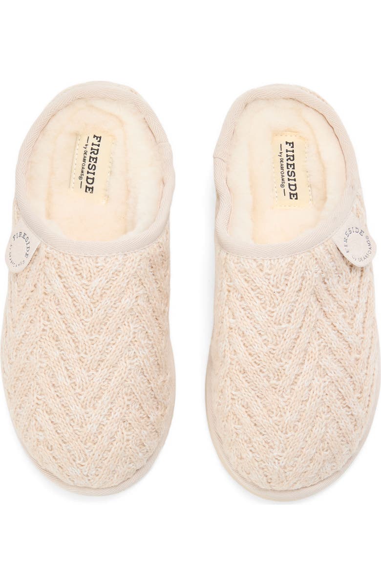 DEARFOAMS Fireside Greta Genuine Shearling Knit Clog Slipper, Alternate, color,