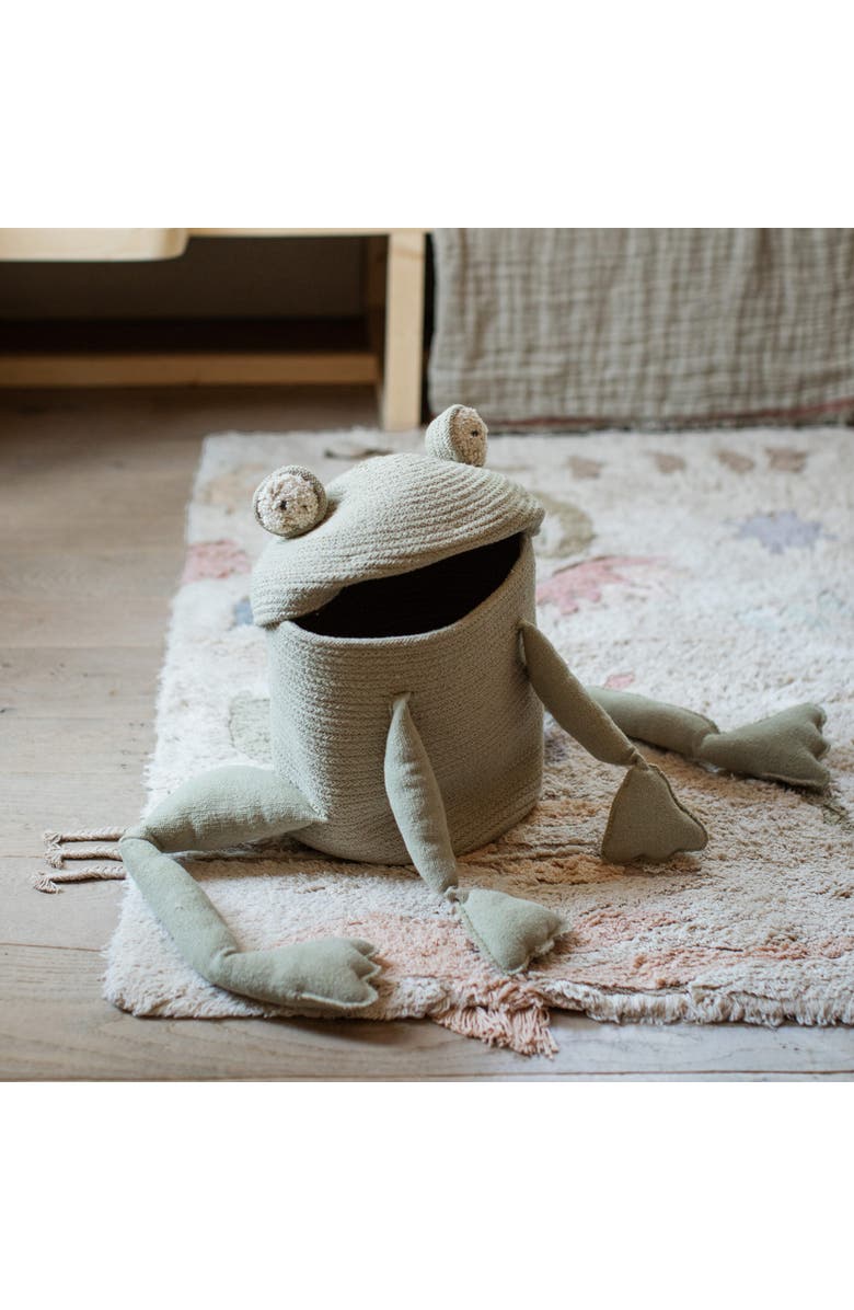 Lorena Canals Basket Fred the Frog, Alternate, color, Olive, Natural