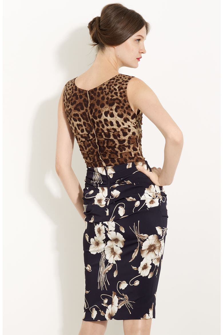 Leopard & Floral Print Dress, Alternate, color, NATURAL LEOPARD/ FLORAL
