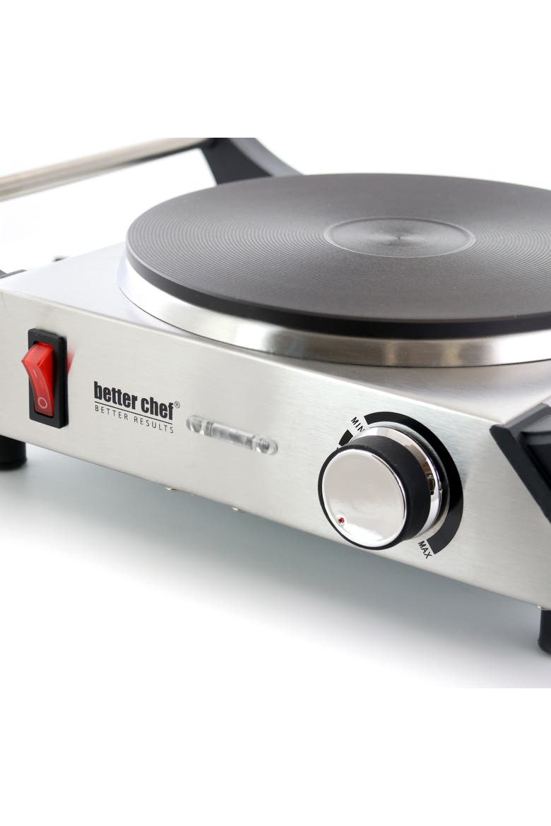Portable Stainless Steel Solid Element Single Electric Burner, Alternate, color, Silver