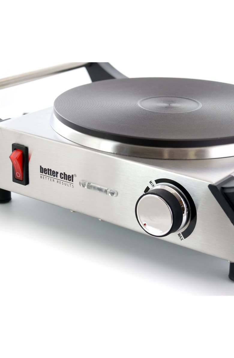 Better Chef Portable Stainless Steel Solid Element Single Electric Burner, Alternate, color, Silver