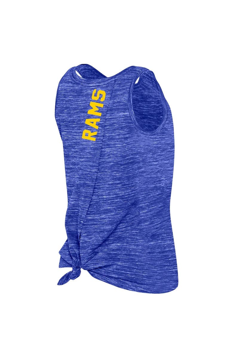 New Era Women's New Era Los Angeles Rams Royal Reverse Space-Dye Back-Knot Tank Top, Alternate, color,