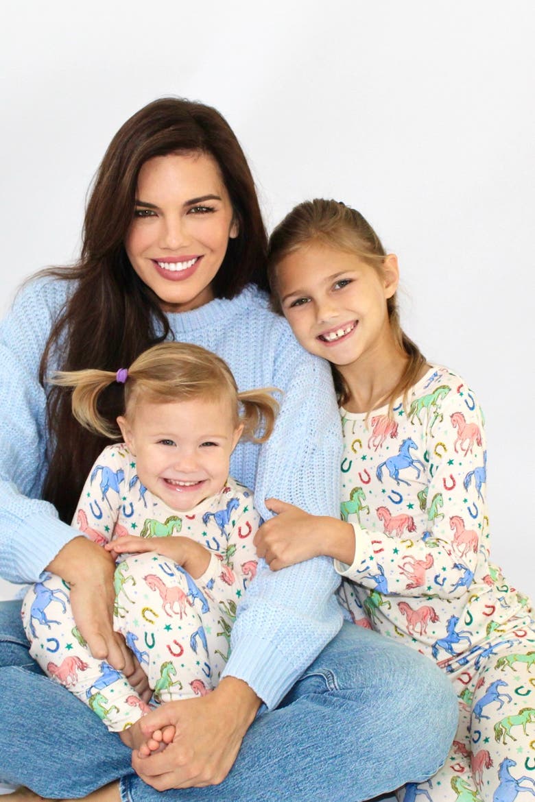 Long Sleeve Pajama Set - Horses, Alternate, color, Horses