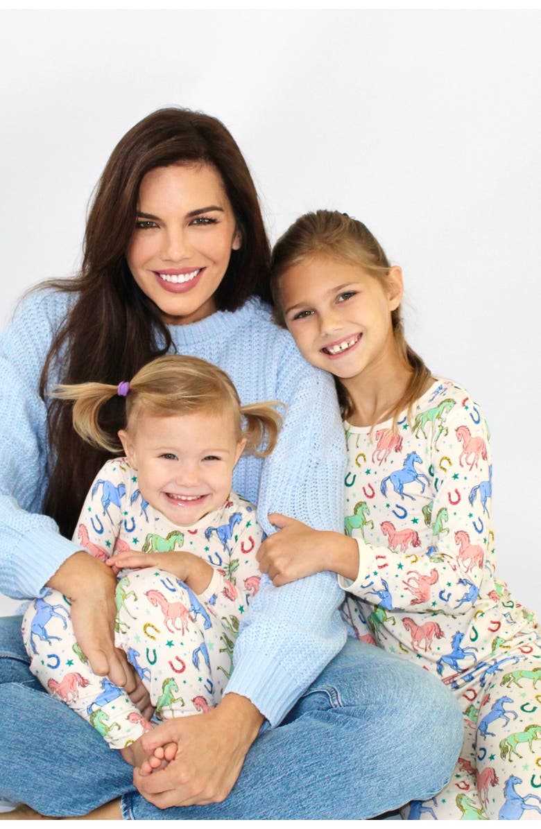Clover Baby & Kids Long Sleeve Pajama Set - Horses, Alternate, color, Horses