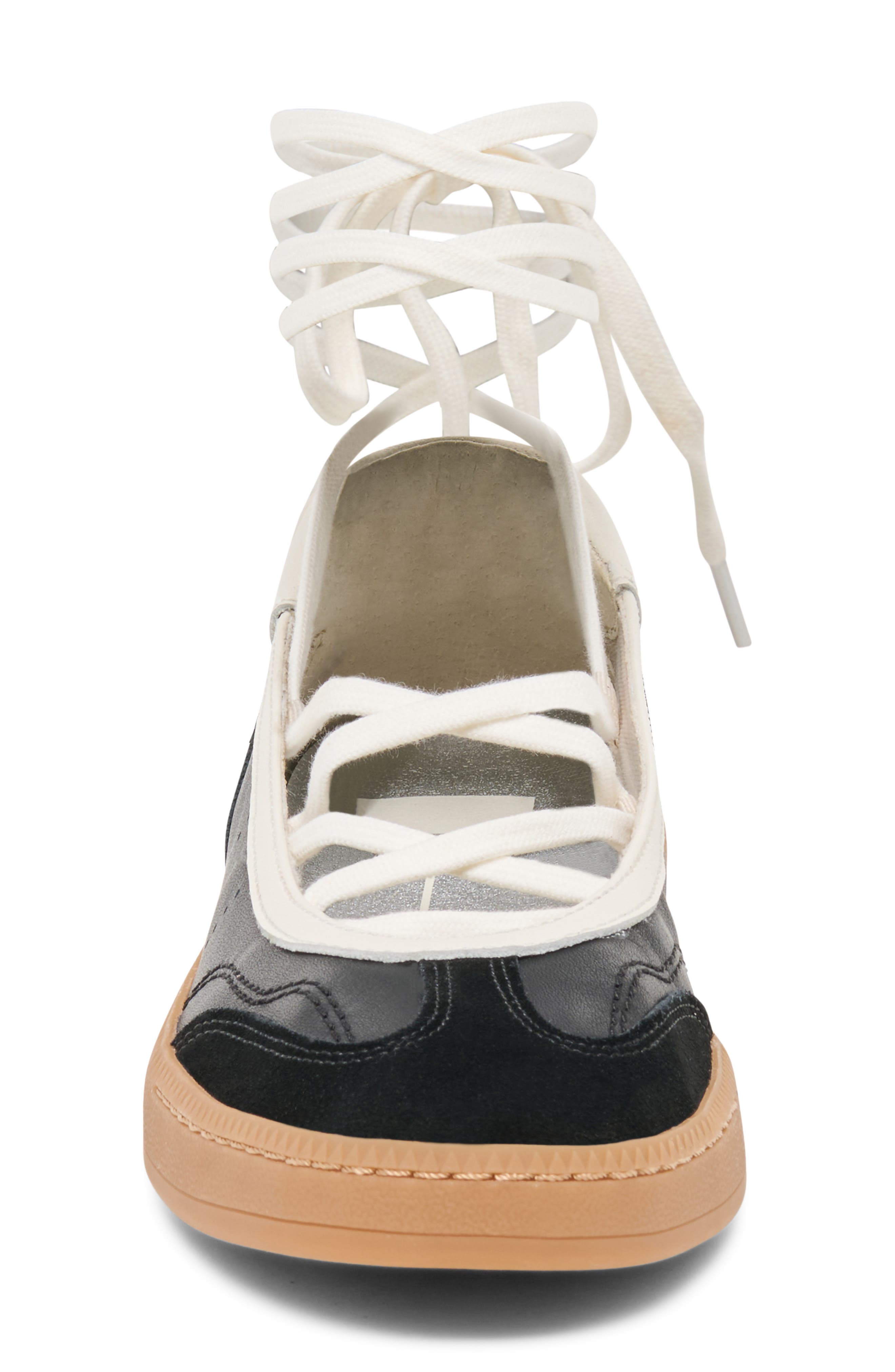 Dolce Vita Nyomie Wraparound Ankle Strap Sneaker, Alternate, color, Black Leather