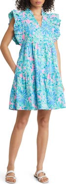 Lilly Pulitzer® Aldena Floral Ruffle A-Line Minidress
