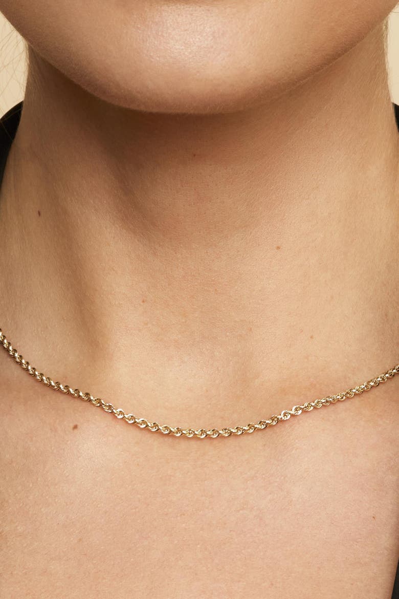 14K Gold Roman Rope Statement Necklace, Alternate, color, Yellow Gold