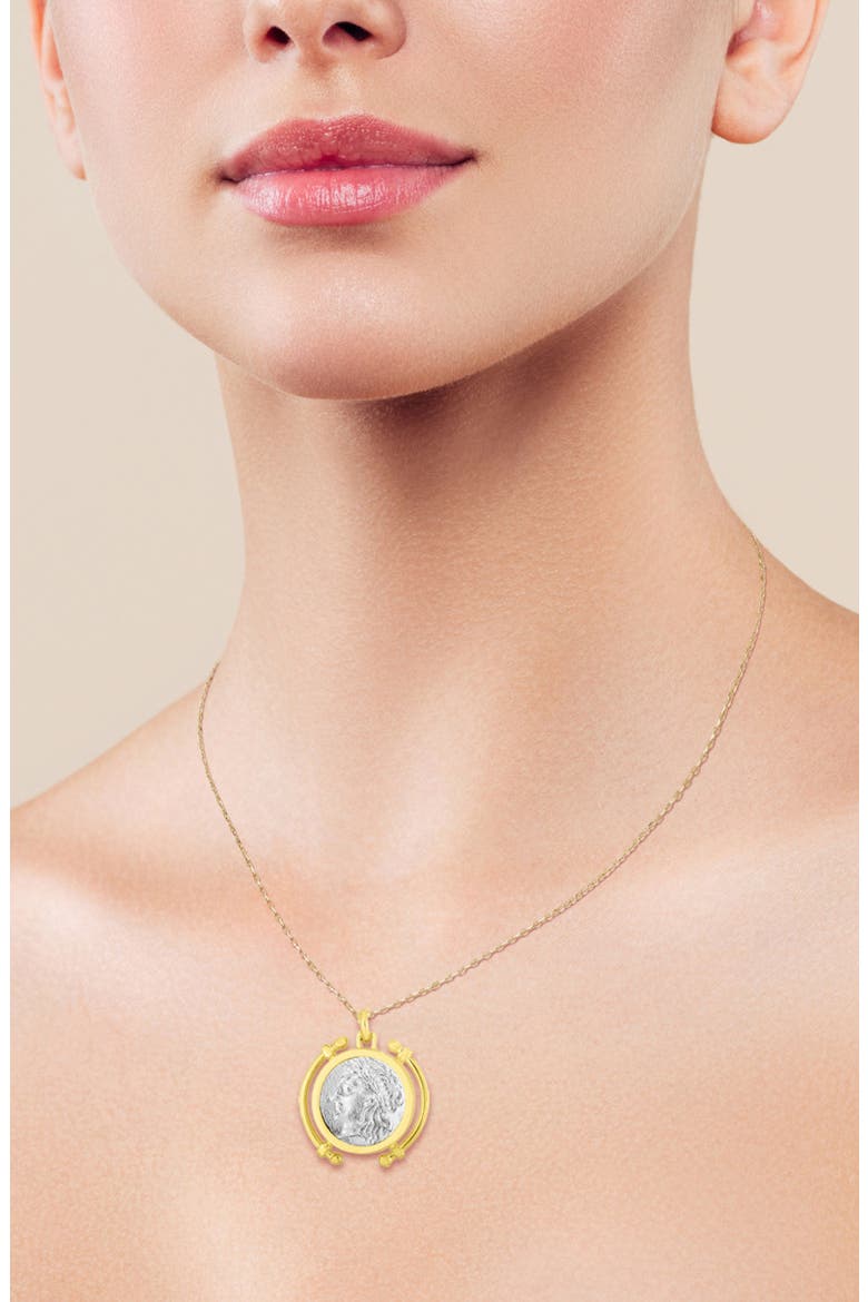 Coin Pendant Necklace, Alternate, color, GOLD