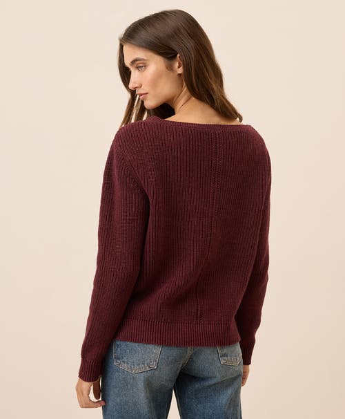 Pact Luxe Knit Boatneck Sweater In Burgundy