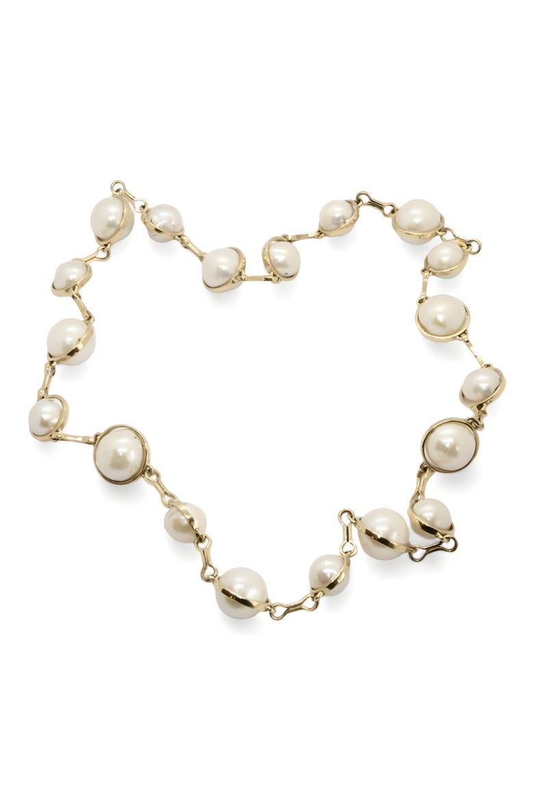 Baroque Freshwater Pearl Necklace, Alternate, color, YELLOW GOLD/ PEARL