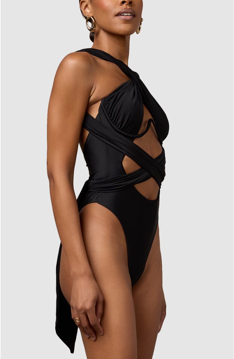 MBM Swim Bella One-Piece Swimsuit, Alternate, color, Black
