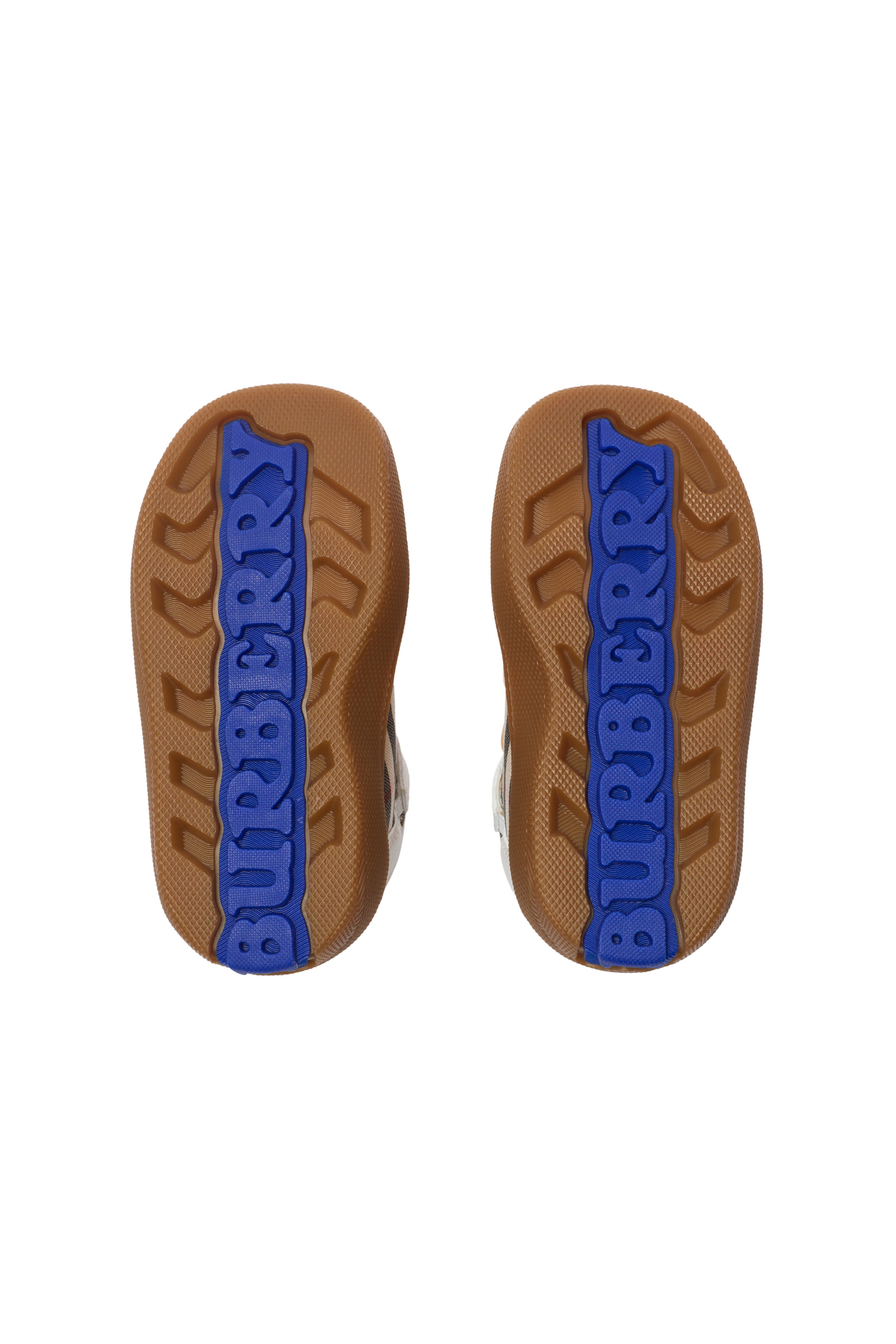 Burberry Check and Leather High-top Sneakers, Alternate, color, Sand