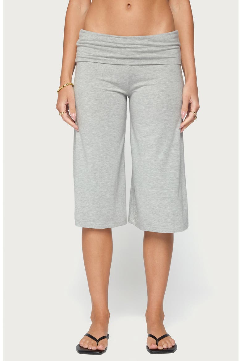 Shirly Wide Leg Foldover Capri Pants, Main, color, GRAY-MELANGE