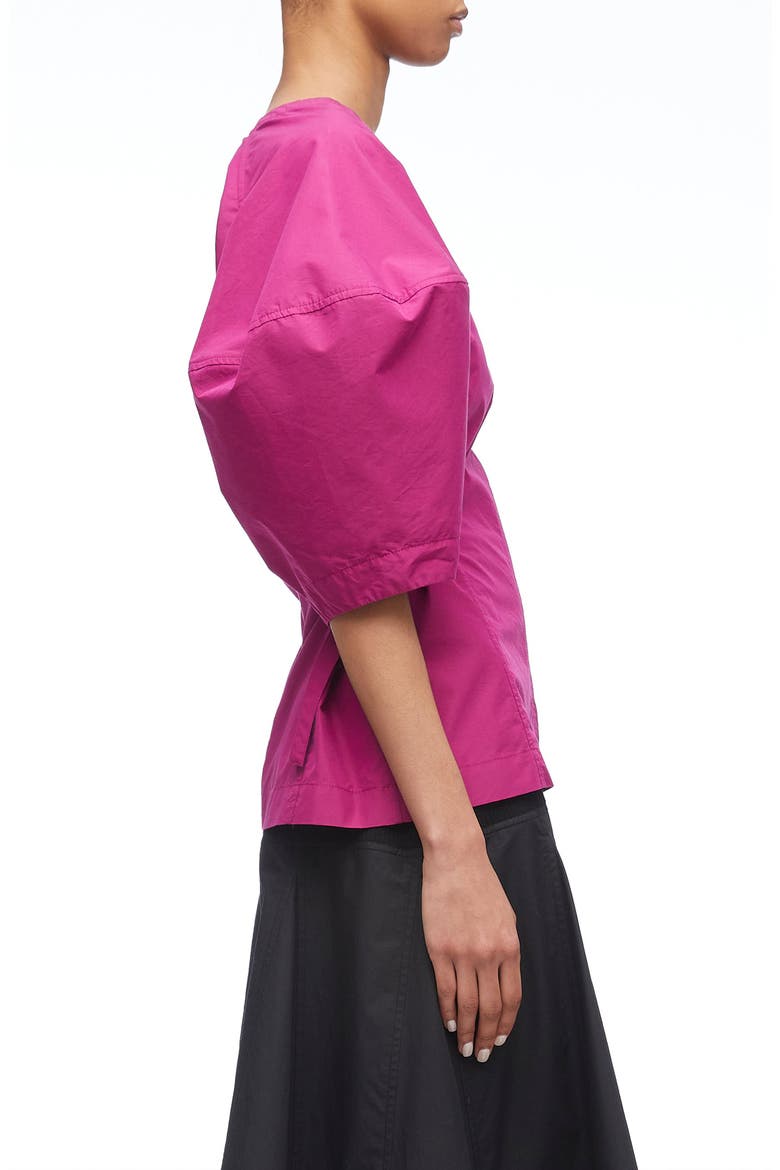 V-Neck Puff Sleeve Top, Alternate, color, MULBERRY