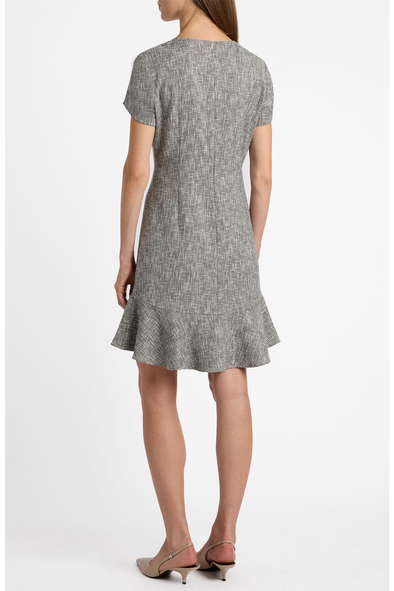 Moira Cap Sleeve Flounce Dress in Soft Boucle, Alternate, color, Onyx Multi