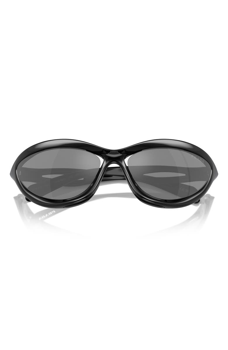 Prada 63mm Oversize Cat Eye Sunglasses, Main, color, Black