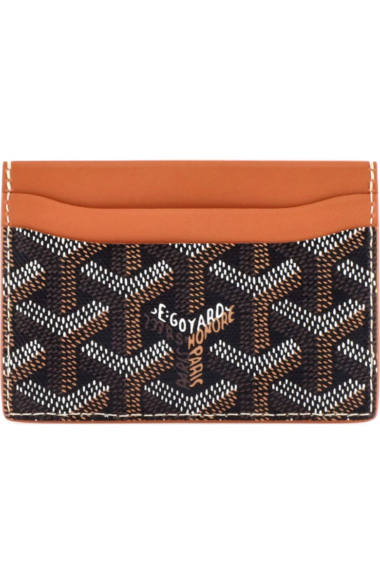 Pre-Owned Goyard Saint Sulpice Card Holder Coated Canvas, Alternate, color, Brown