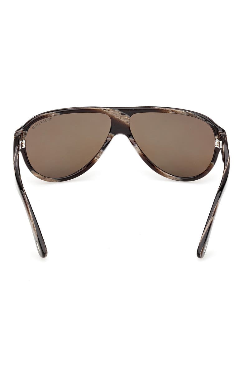 61mm Pilot Sunglasses, Alternate, color, BROWN HORN EFFECT / ROVIEX