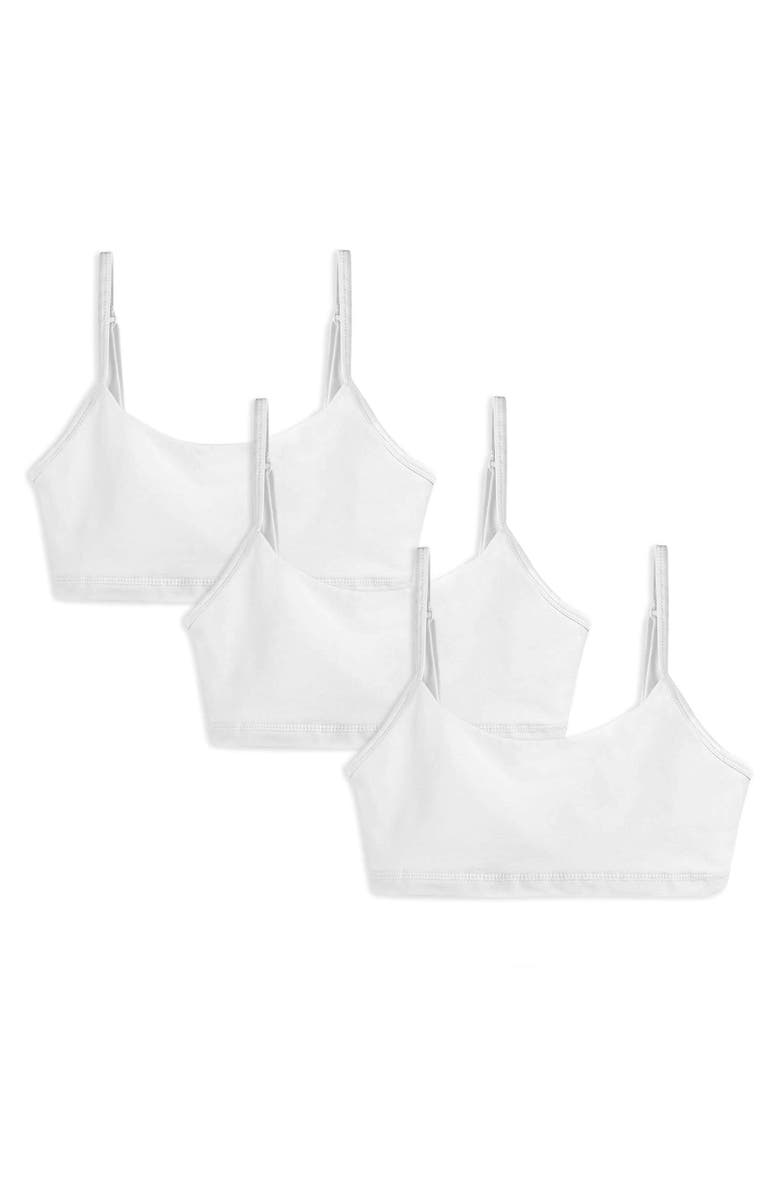 Mightly Organic Cotton Girls Bralette 3-pk, Main, color, White