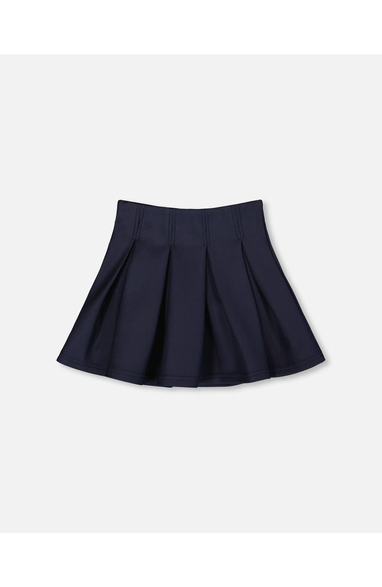 Deux par Deux Pleated Milano Skirt, Alternate, color, Navy Blue