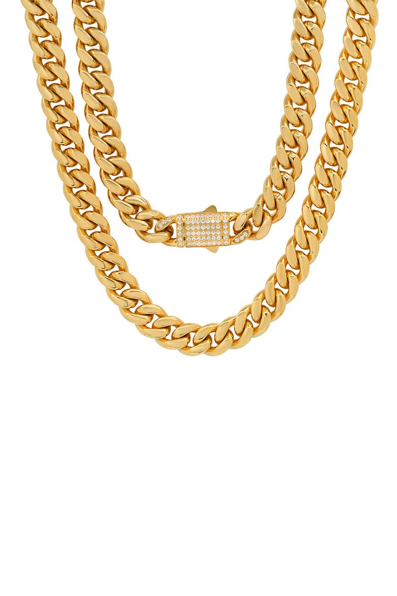 Men's 18K Gold Plated Stainless Steel Necklace, Main, color, GOLD