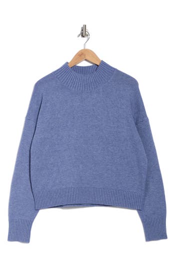 Truth Mock Neck Pullover Sweater In Purple