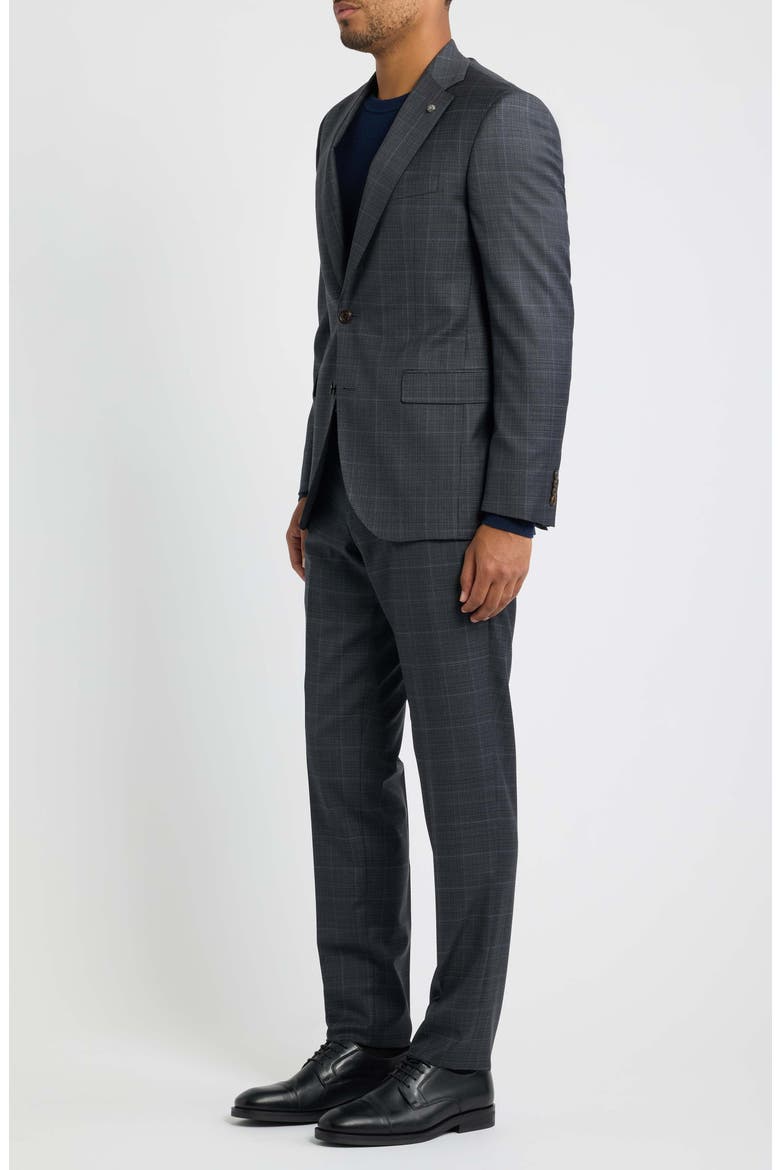 Esprit Tonal Plaid Wool Suit, Alternate, color, GREY