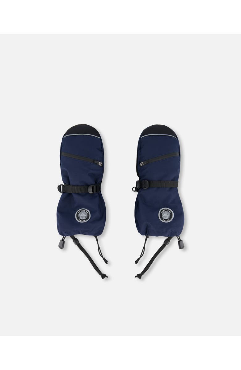Deux par Deux Little Kids Unisex Technical Mittens Navy, Main, color, Dress Blue