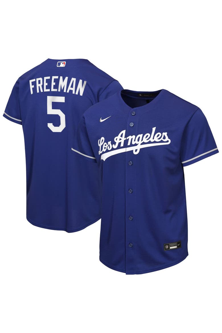 Youth Nike Freddie Freeman Royal Los Angeles Dodgers Alternate Replica Jersey, Main, color, Royal