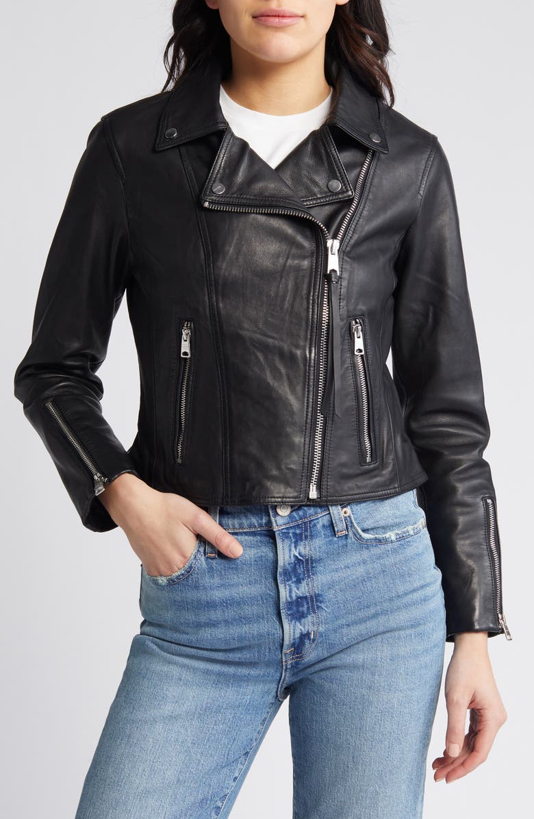 AllSaints Neve Leather Moto Jacket, Alternate, color, 