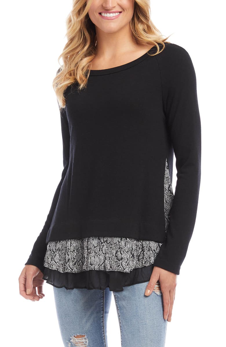 Karen Kane Snake Print Detail Sweater, Main, color, 