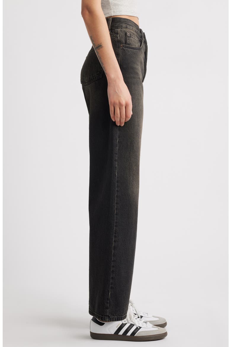 Wide Leg Column Jeans, Alternate, color, BLACK