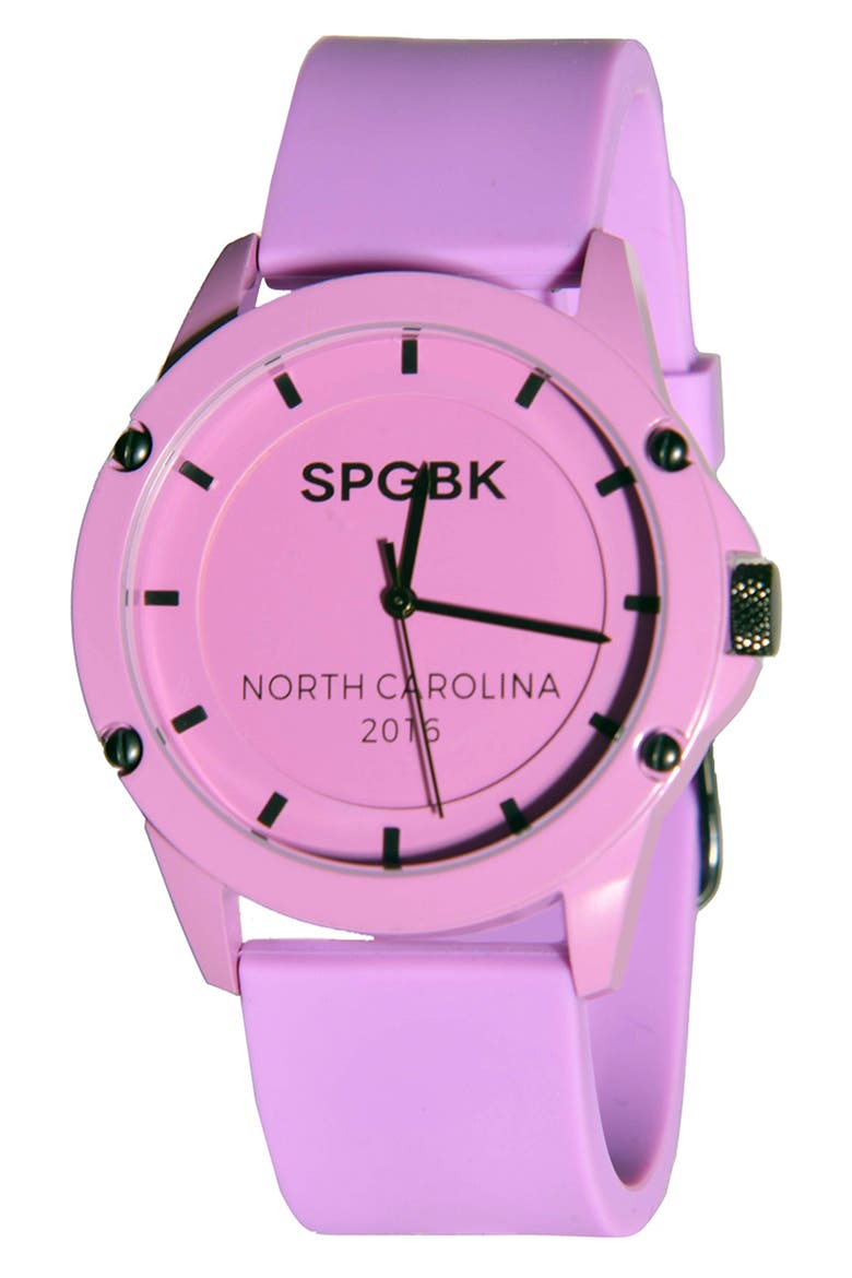 Seabrook Silicone Strap Watch, 44mm, Main, color, LAVENDER