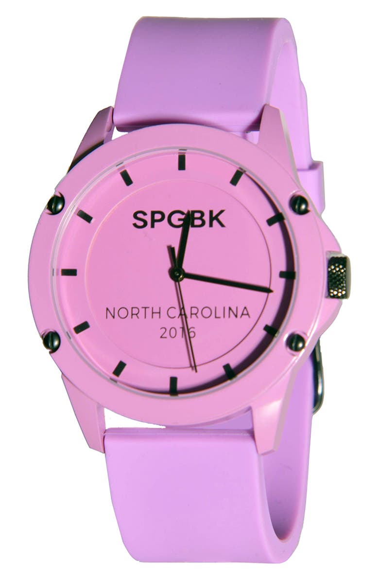 SPGBK Watches Seabrook Silicone Strap Watch, 44mm, Main, color, Lavender