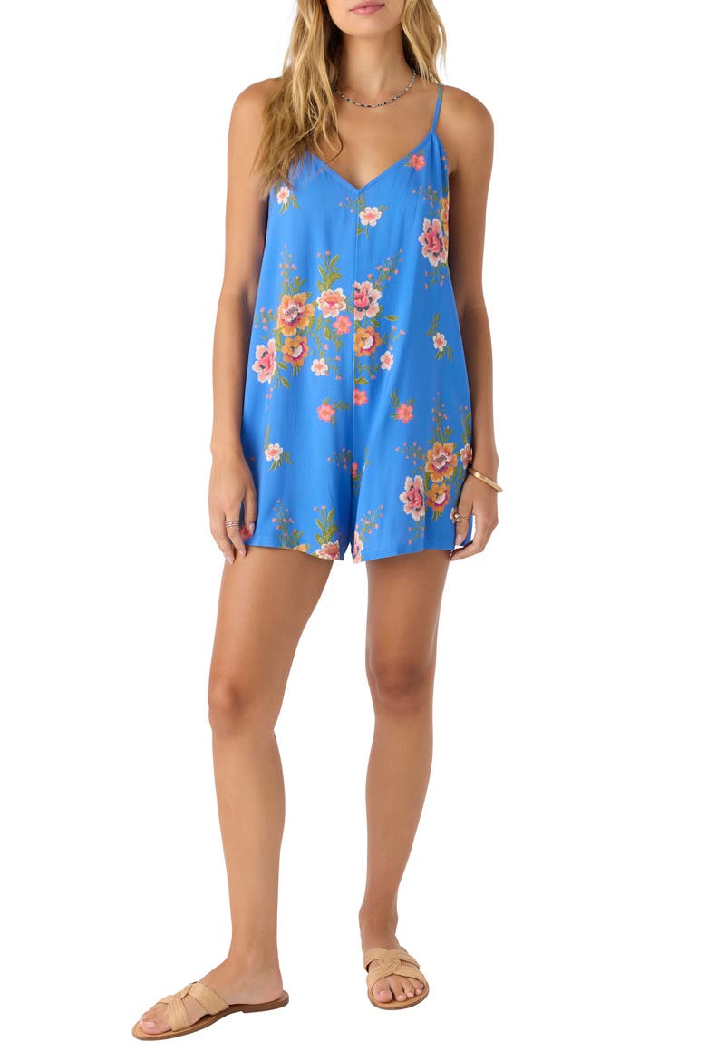 Kylin Floral Romper, Main, color, REGATTA