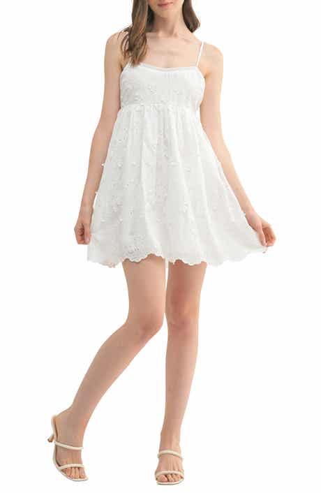 All in Favor Broderie Anglaise Sleeveless Minidress