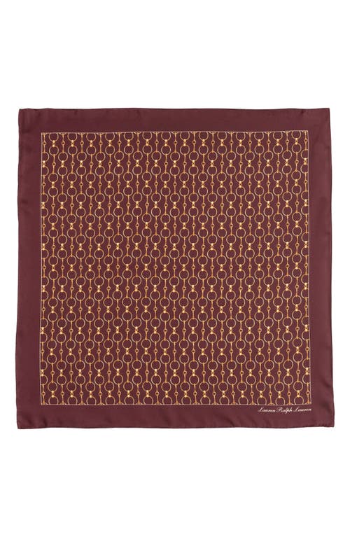 Ralph Lauren Lauren Printed Square Silk Scarf In Brown
