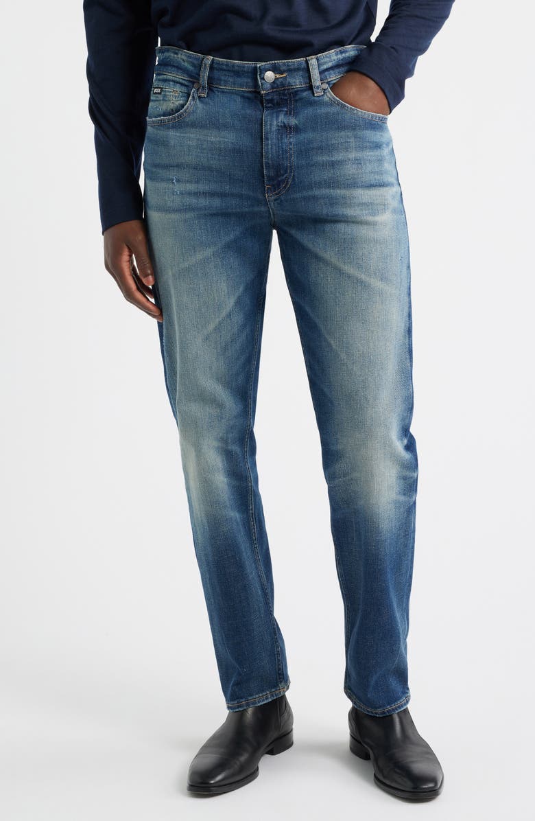 BOSS Ogden Straight Leg Jeans, Main, color, Medium Blue