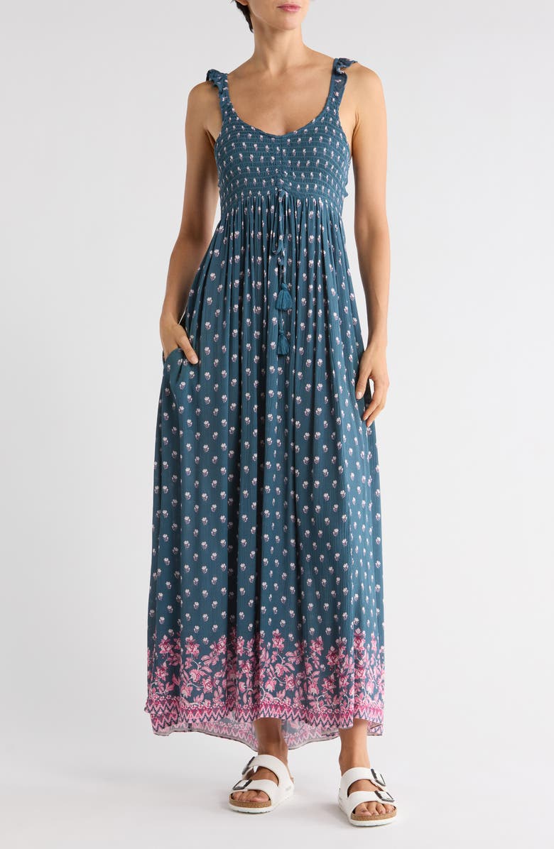 Amuse Society Shanti Maxi Dress, Main, color, Teal
