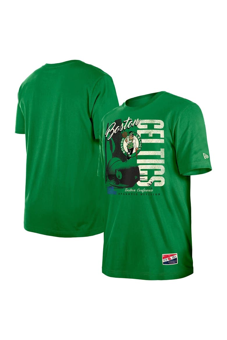 Men's New Era  Kelly Green Boston Celtics Distressed Throwback Vintage Color Pack T-Shirt, Main, color, Kelly Green
