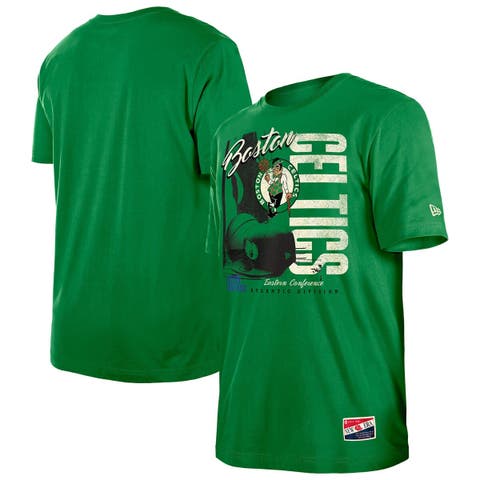 Men's New Era  Kelly Green Boston Celtics Distressed Throwback Vintage Color Pack T-Shirt