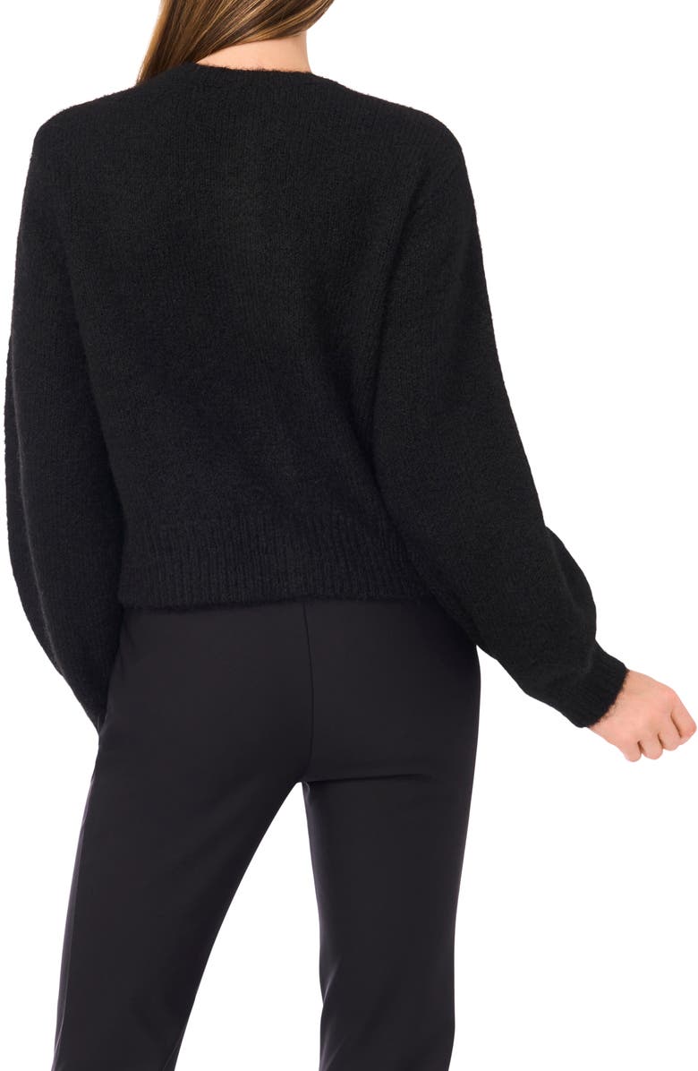 Ted Baker Fina Fuzzy Crewneck Cardigan, Alternate, color, Rich Black