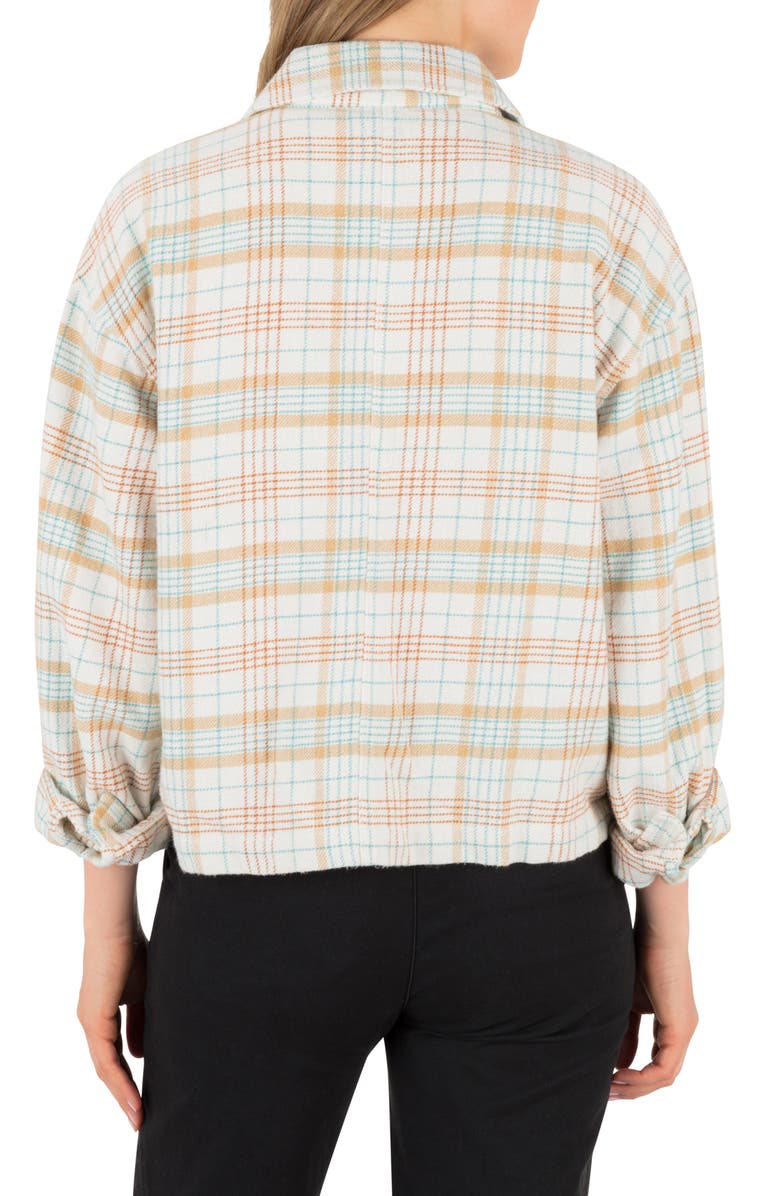 Hurley Roam Boxy Flannel Button-Up Shirt, Alternate, color, Tofu
