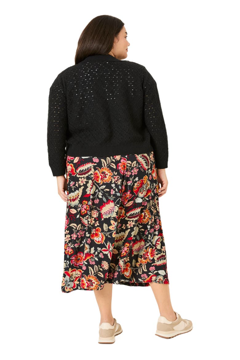 Plus Size Suki Midi Skirt, Alternate, color, Black